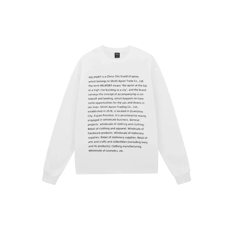 HELIPORT Apron Letter Long Sleeve Loose Sweatshirt-0