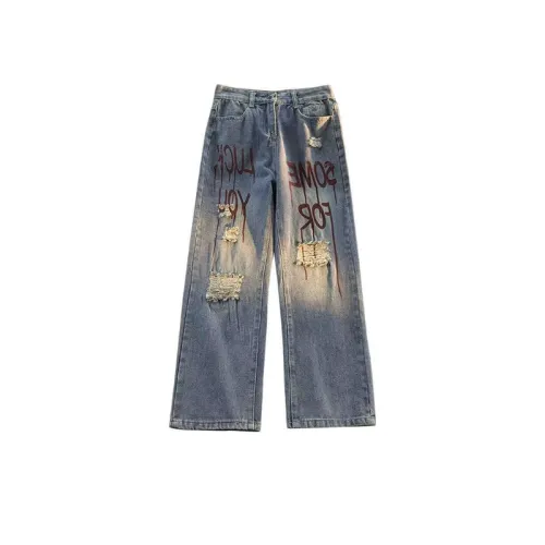 Hip-Hop Loose Casual Print Jeans