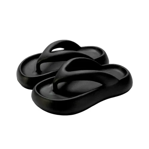 BASTO Quiet Slip Resistant Flip Flops Womens Black
