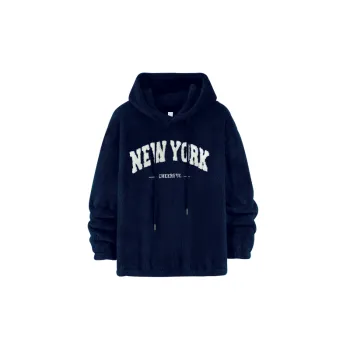 Loose Letter Double Sided Polar Fleece Sweatshirt