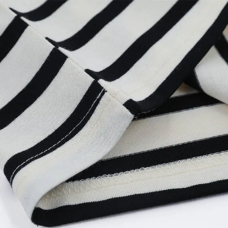 Casual Striped 100% Cotton T Shirt-5