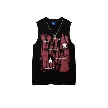 Graffiti Spray Vest   Star Print Decor