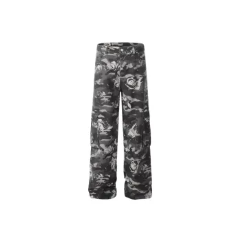 Basics Simple Blended Synthetic Fabrics Cargo Pants