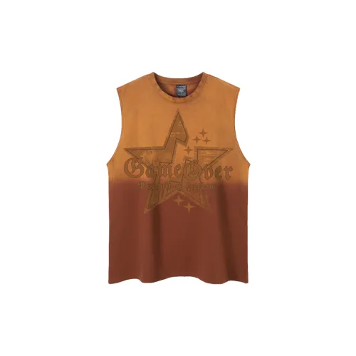 Rose Town Retro Letter Printed Short Sleeve Vest