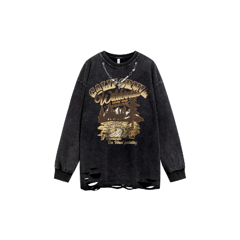 Retro Washed Loose Sweatshirt-0