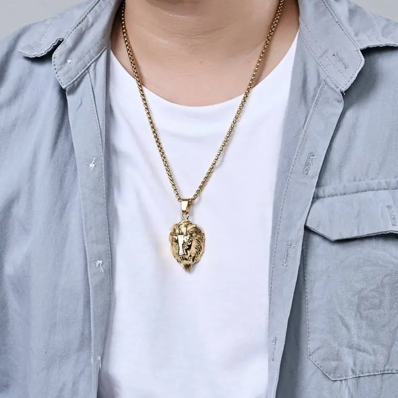 Punk Geometric Necklace Man-4
