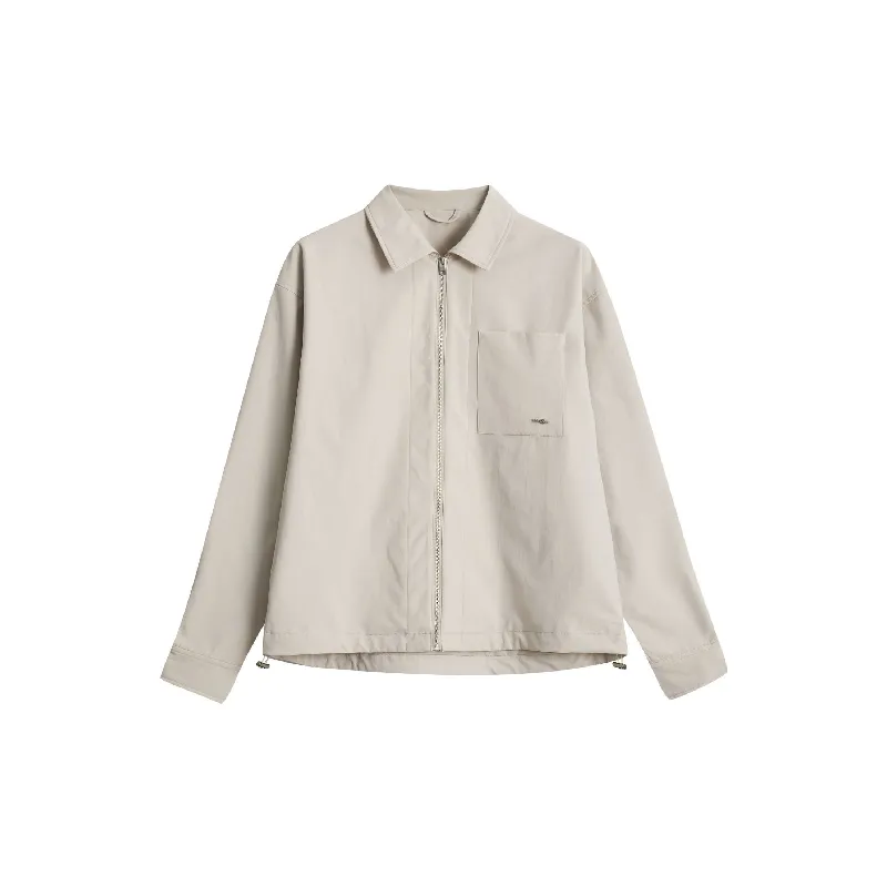 Simple Plain Lamination Fabric Jacket-2