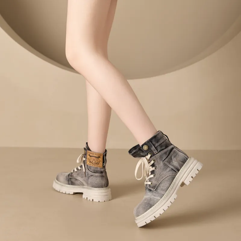 Fashionable Denim Breathable Martin Boot-3