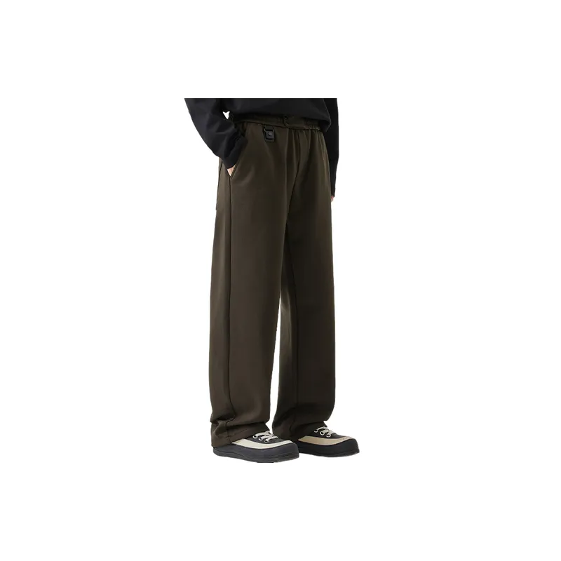 Fashionable Loose Straight Leg Blended Synthetic Fabrics Casual Pants-5