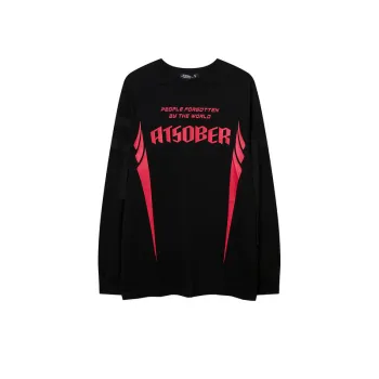 Contrast Color Motorcycle Style Long sleeved T shirt