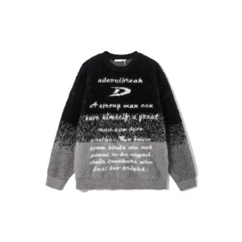 Retro Ombre Looser Blended Synthetic Fabrics Sweater