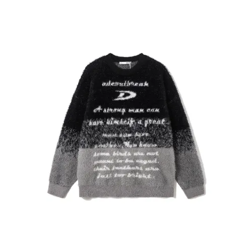 Retro Ombre Looser Blended Synthetic Fabrics Sweater