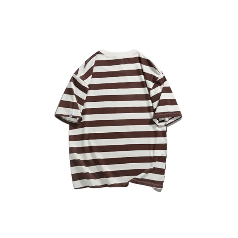 Loose Casual Ribbed Cotton Twill Fabric T Shirt-3