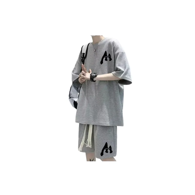 Trendy Solid Color Short Sleeved T Shirt And Shorts Set-3