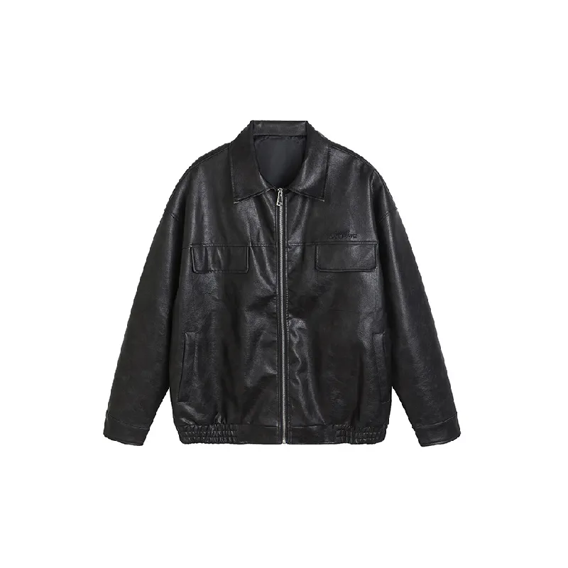 Retro Fashion Leather Jacket-0