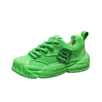 Mesh Breathable Color Matching Trendy Double Lace Casual Shoes