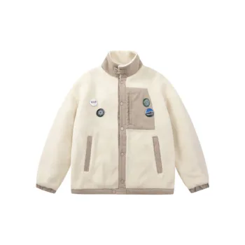 Retro Lamb Fleece Stitching Coat