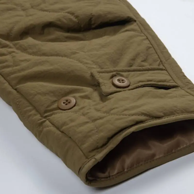 Street Loose Blended Synthetic Fabrics Quilted Jacket-5