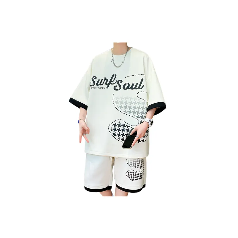 Trendy Short Sleeved Sports Suit-4