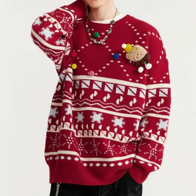 Casual Loose Acrylic Fibres Sweater-5