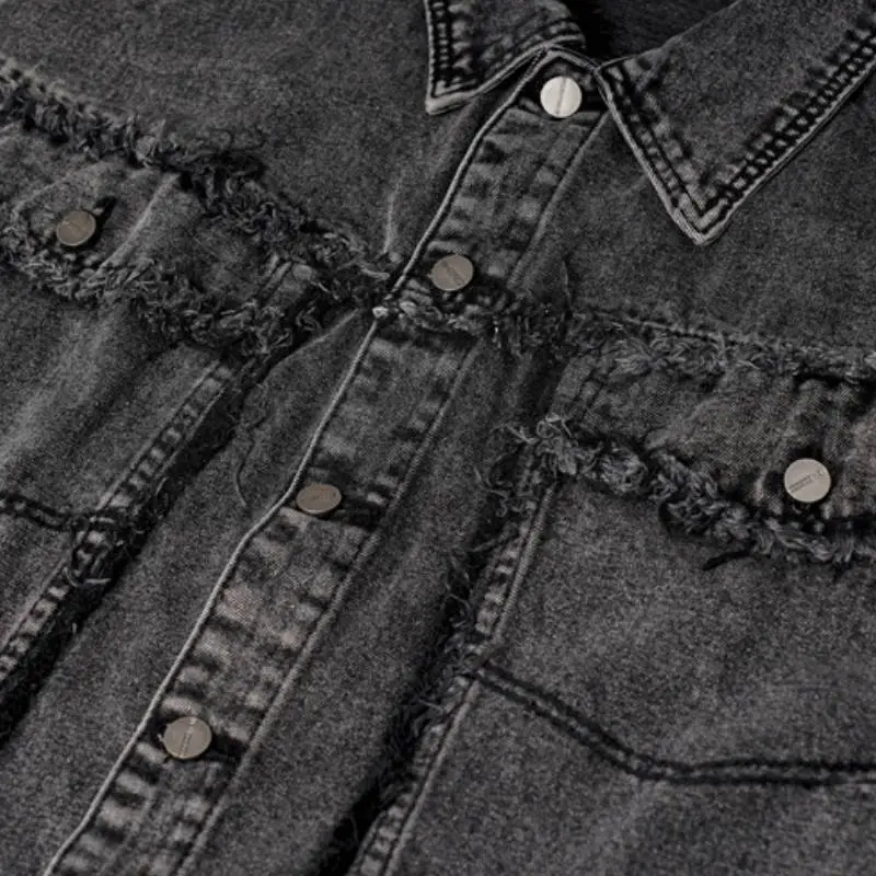 Zipper Denim Loose Vest-5