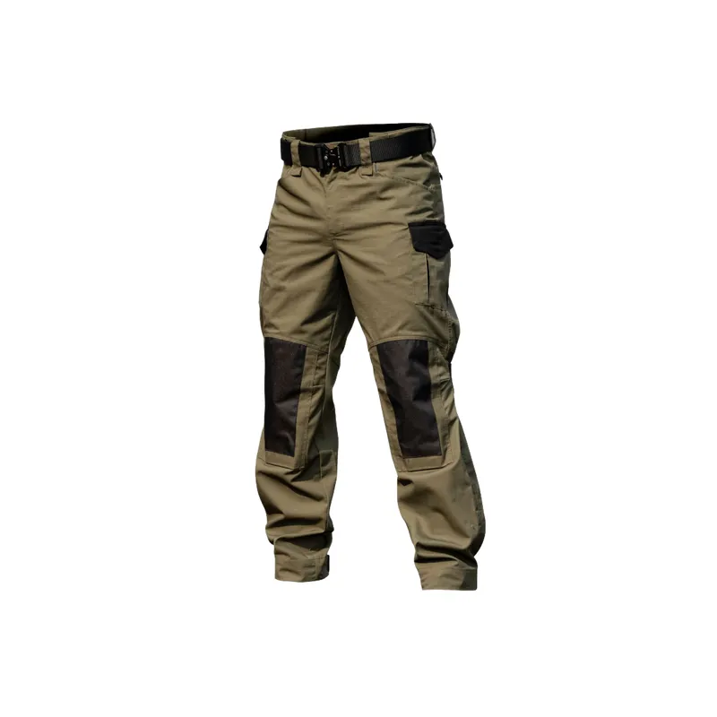 Casual Straight Leg Cotton Blended Fabric Cargo Pants-0