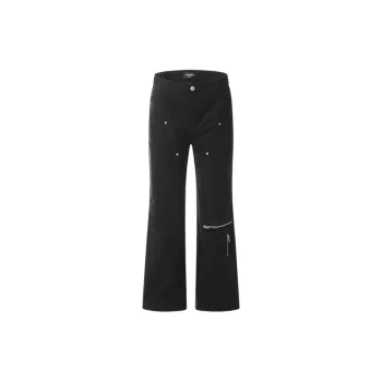 High Street Vibe Rivet Tooling White Casual Pants