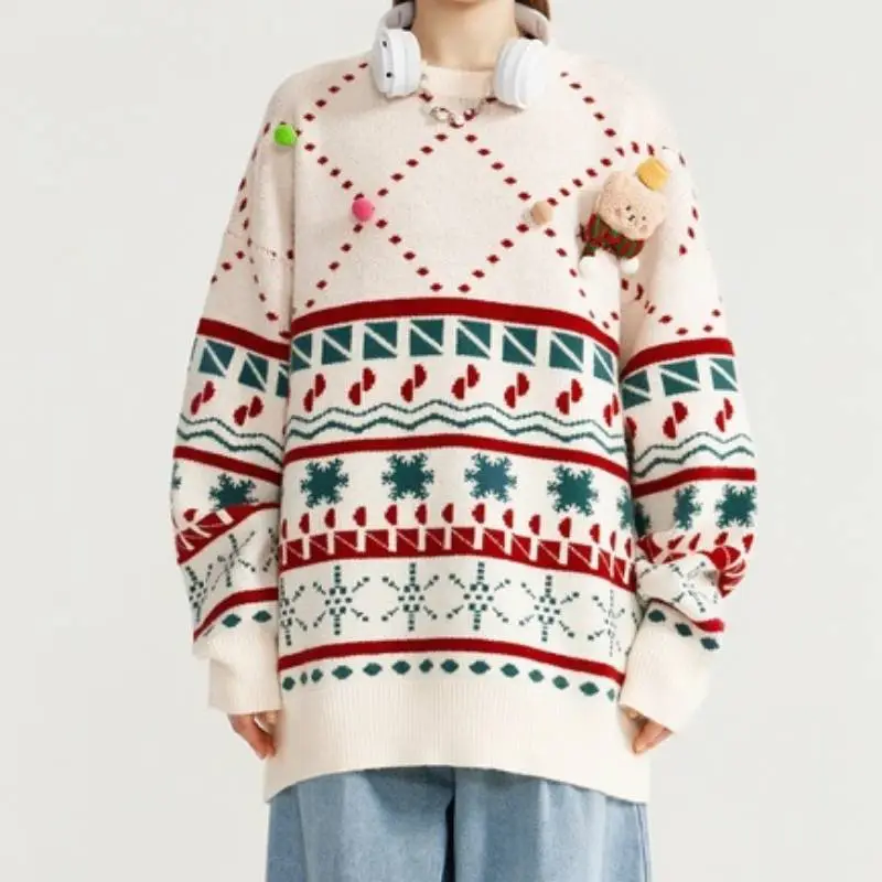 Casual Loose Acrylic Fibres Sweater-7