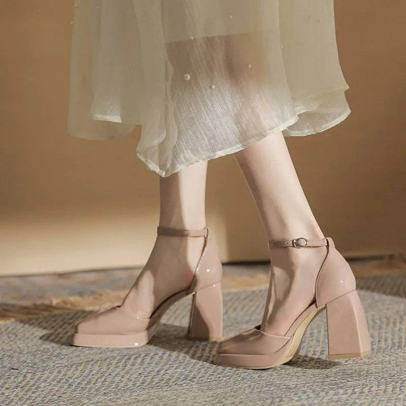 Simple Waterproof High Heels-4