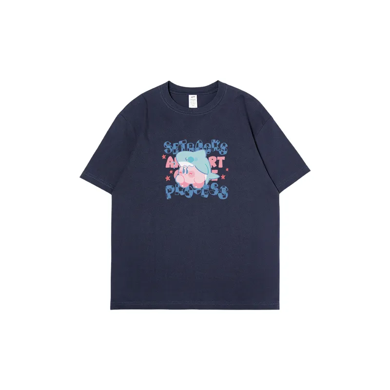 Casual Loose Combed Cotton T Shirt-0