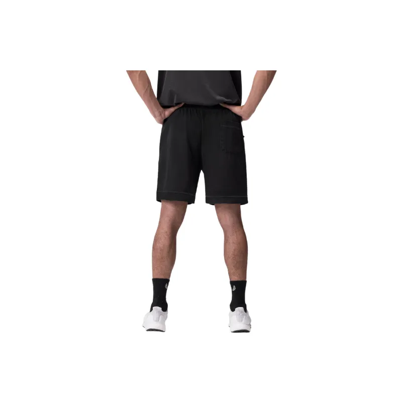Sporty Plain Cotton Blended Fabric Casual Shorts-5