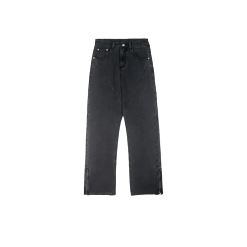 Washed Micro-La Vibe High Street Zipper Straight Leg Jeans