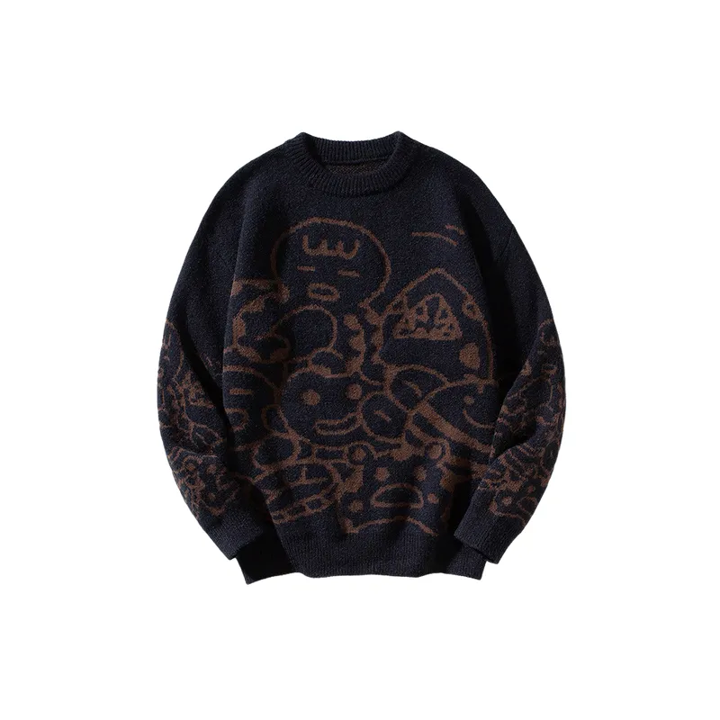 Casual Loose Knitted Fabric Sweater-2