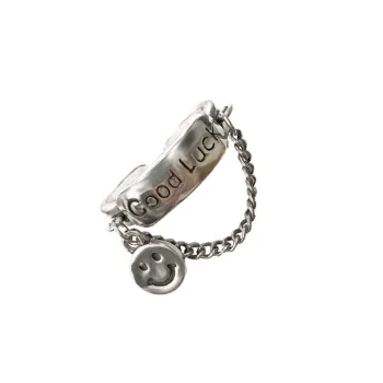 Smiley Face Silver Ring
