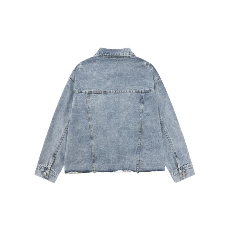 Retro Washed Loose Denim Jacket-1