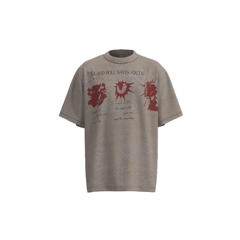 Casual Loose Combed Cotton T Shirt-2