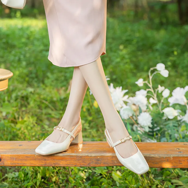 Simple Metal Mary Jane Shoes-2