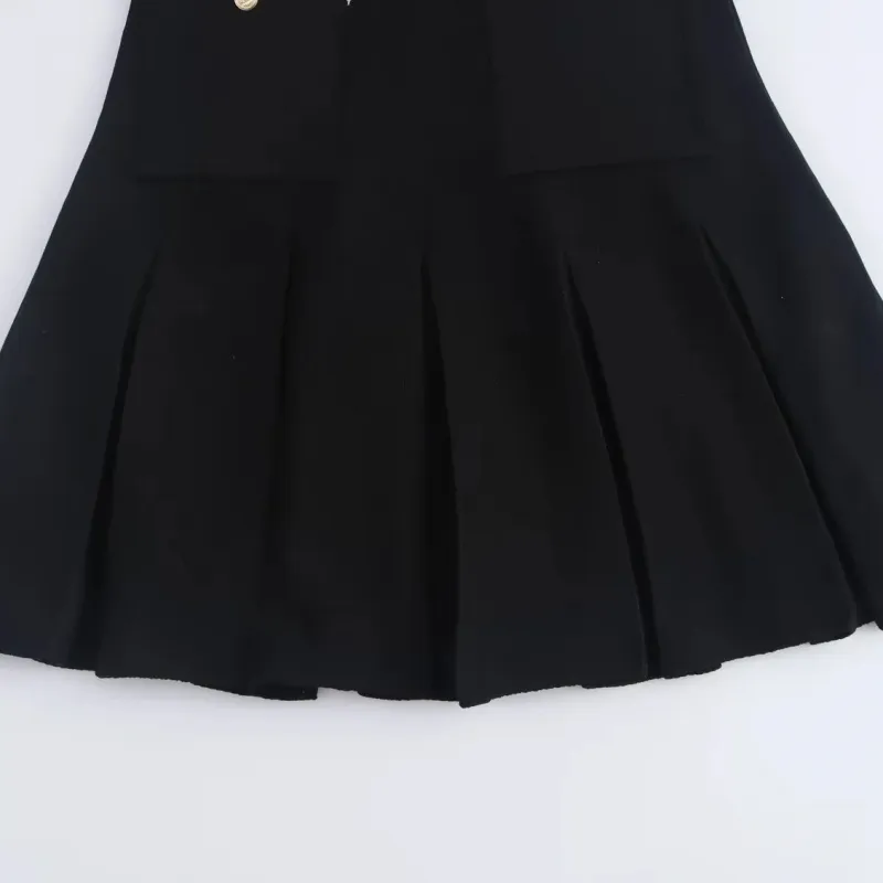 Fashion Contrast Color Knitted Fabric Dress Women-3