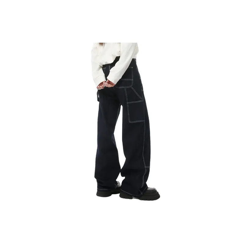 Fashionable Straight Leg Jeans Unisex-3