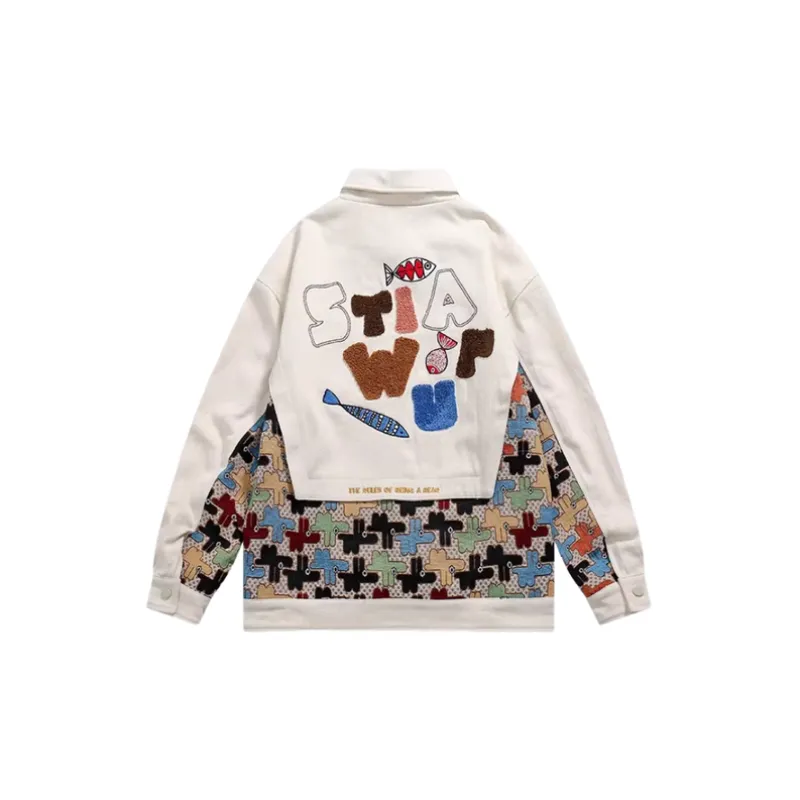 Embroidered Style Street Loose Denim Jacket-3