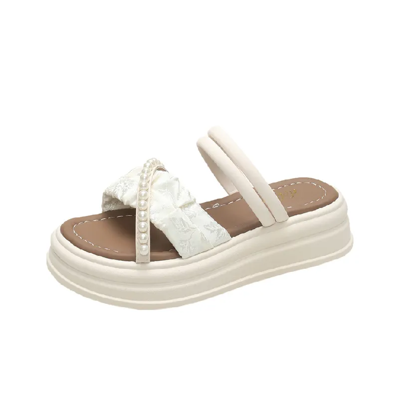 Fashionable Pearls Beach Sandals-0