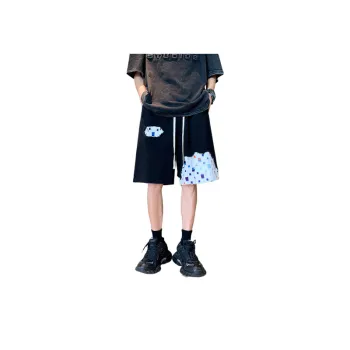Blue Splicing Sports Shorts