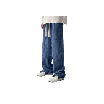 Corduroy Print Straight Casual High Street Wide leg Pants