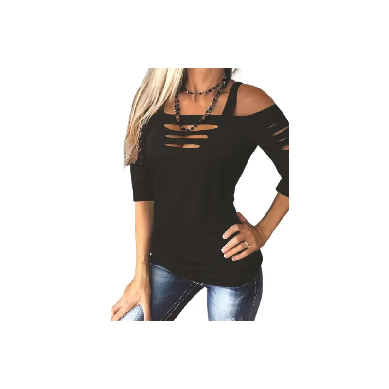 Street Sexy Polyester T Shirt Women-2