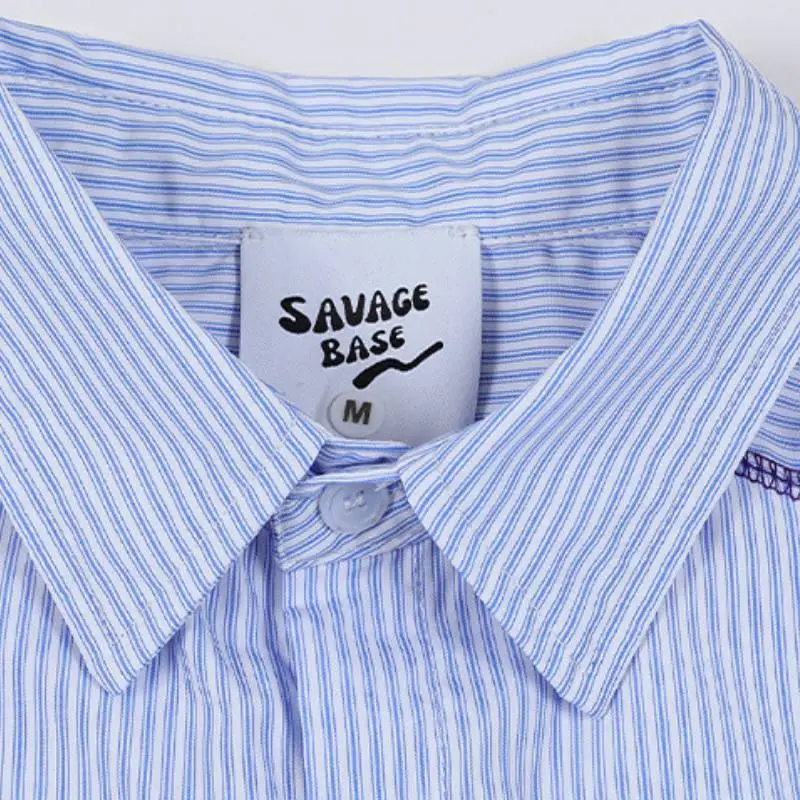 Casual Loose Blended Synthetic Fabrics Shirt Unisex-3