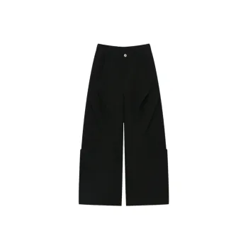 Niche Design Pleated Stitching Diamond Loose Casual Pants