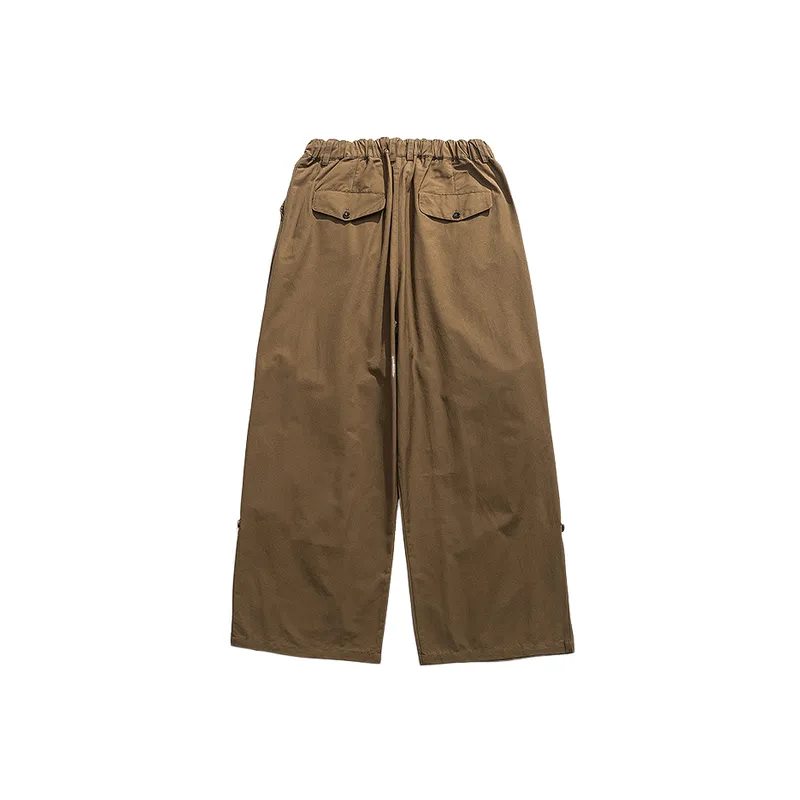 Retro Loose Drawstring Pocket Casual Pants-3