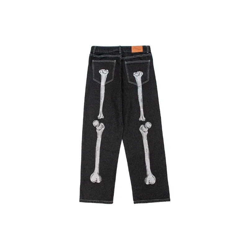Casual Embroidery Loose Jeans-1