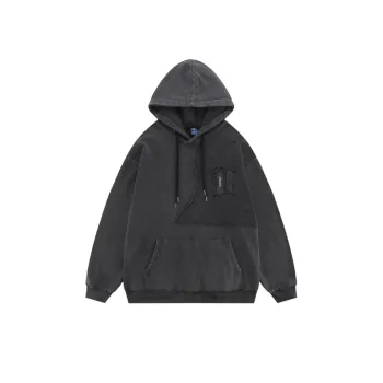Heavy Solid Color Stitching Hooded Sweatshirt