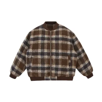 Retro Plaid Loose Casual Quilted Jacket